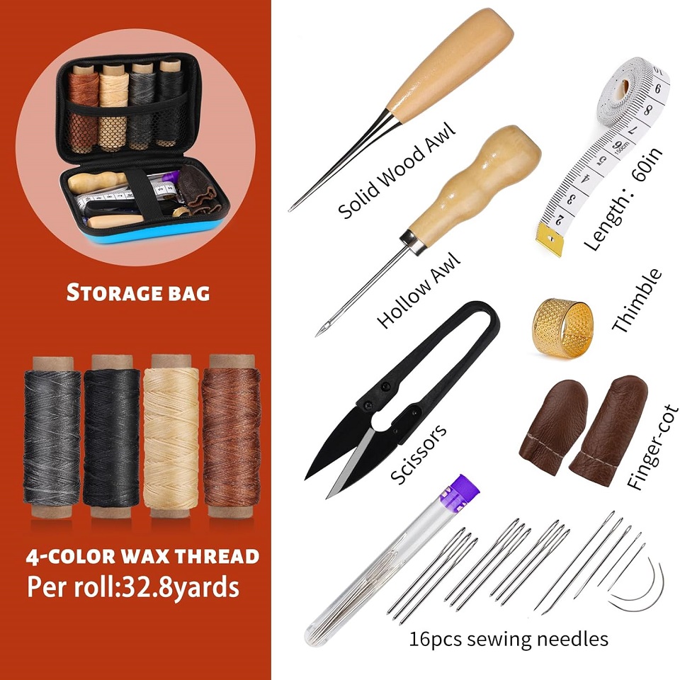 BUDDUR Leather Sewing Tools Ki - огляд і ціна Sewing Tas