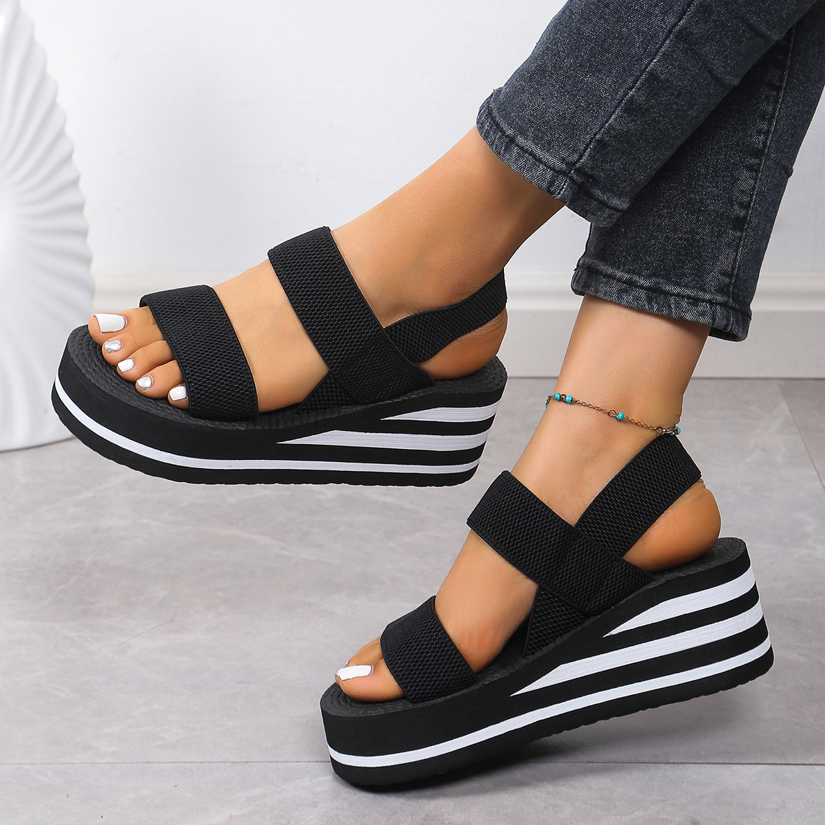 2026Women Slingback Wedge Sand - огляд і ціна Elastic Waistband Roll