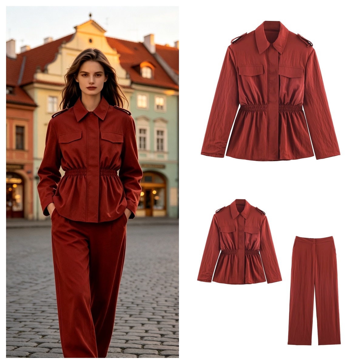 Women's High Waist Pants Set 2 - огляд і ціна Shoulder Pad Set In