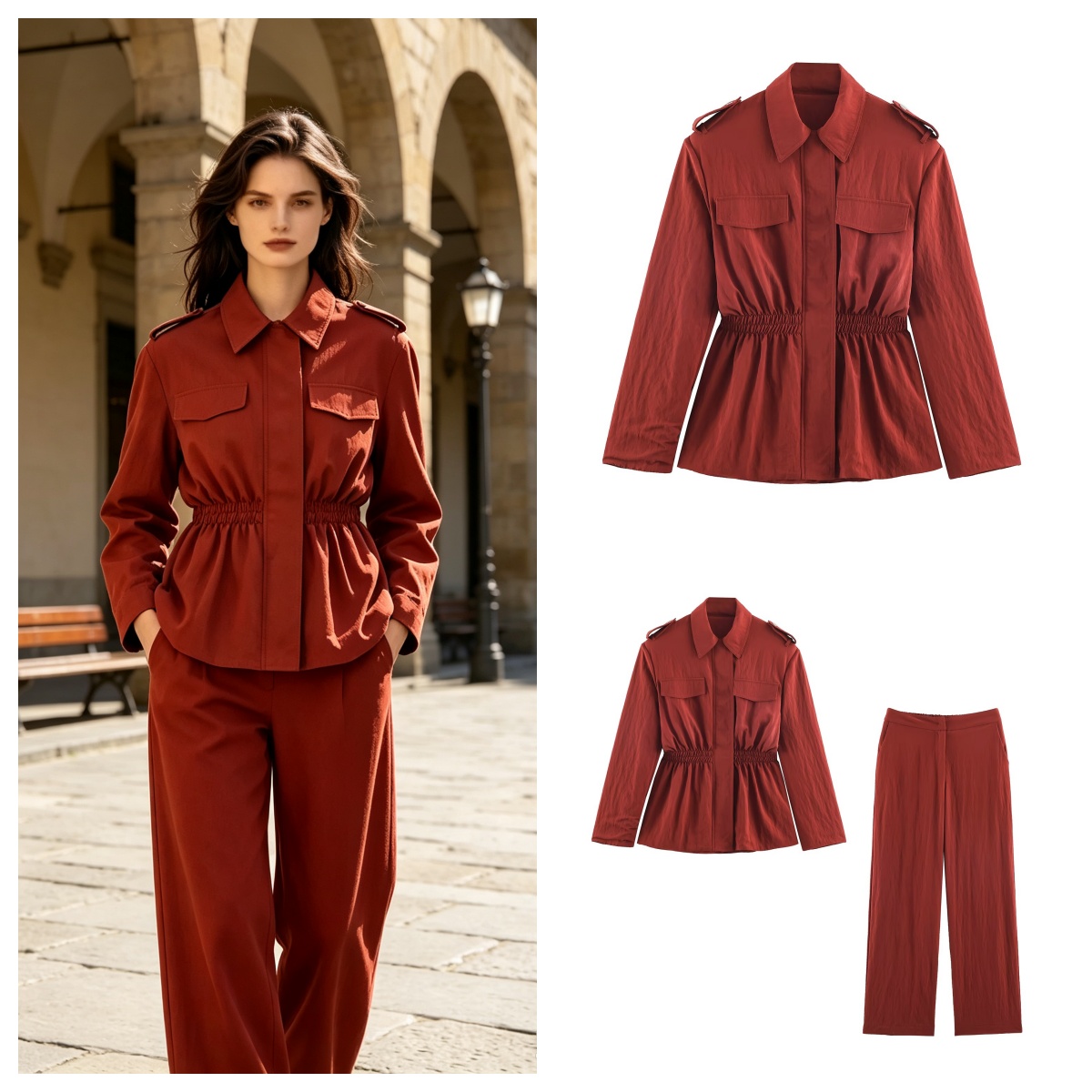 Women's High Waist Pants Set 2 - огляд і ціна Shoulder Pad Set In